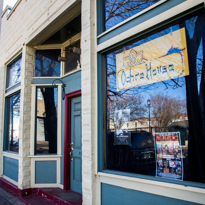 The Ochre House Theater storefront on Exposition Boulevard.